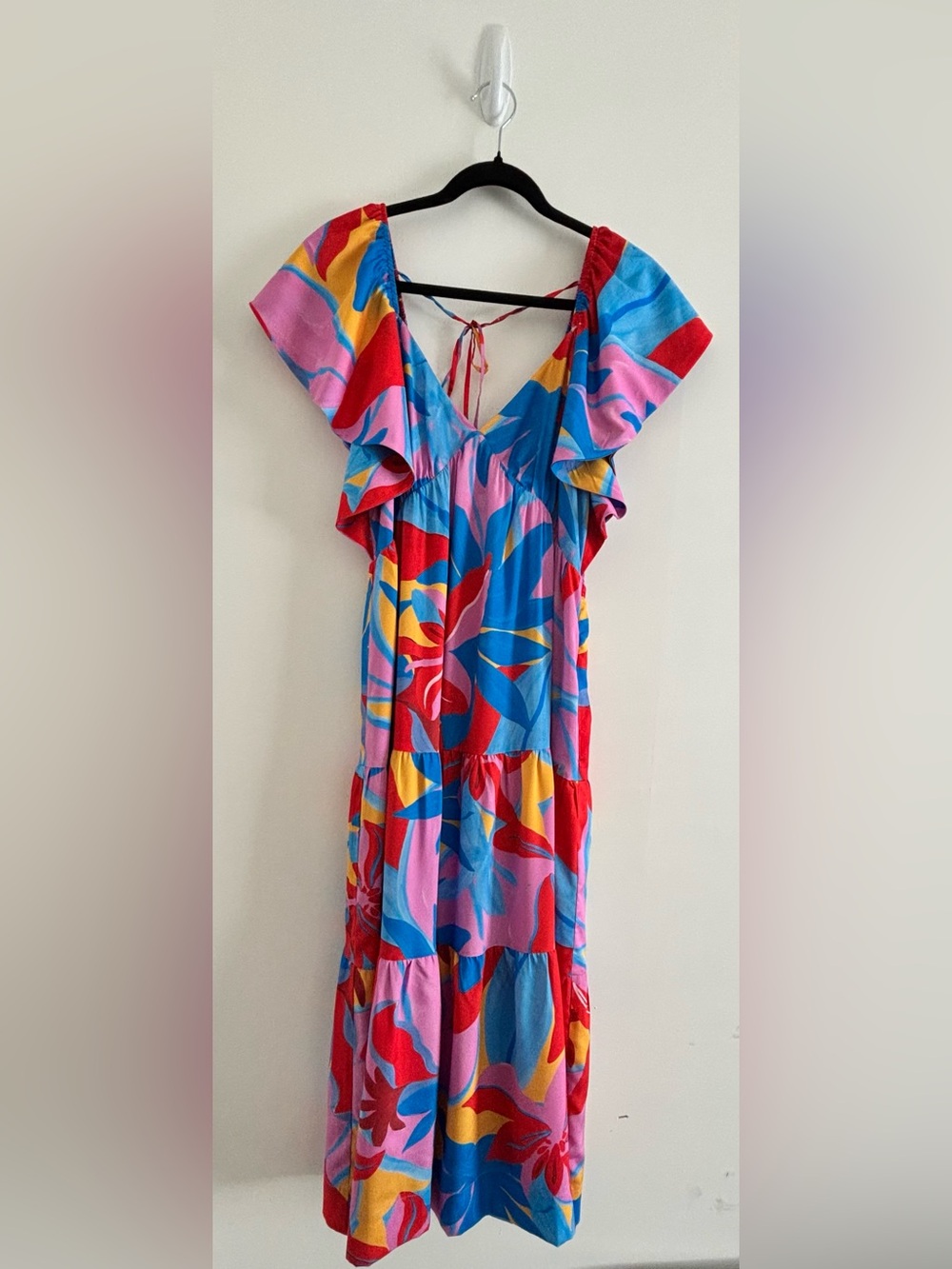 Adelyn Rae Vibrant Multicolor Floral Ruffle Dress